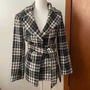 WHBM Belted Wool Tweed Pea Coat